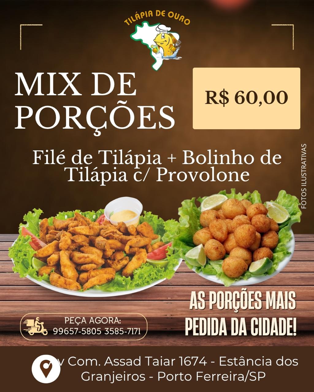 Filé de Tilápia + Bolinho Til[apia c/ Provolone