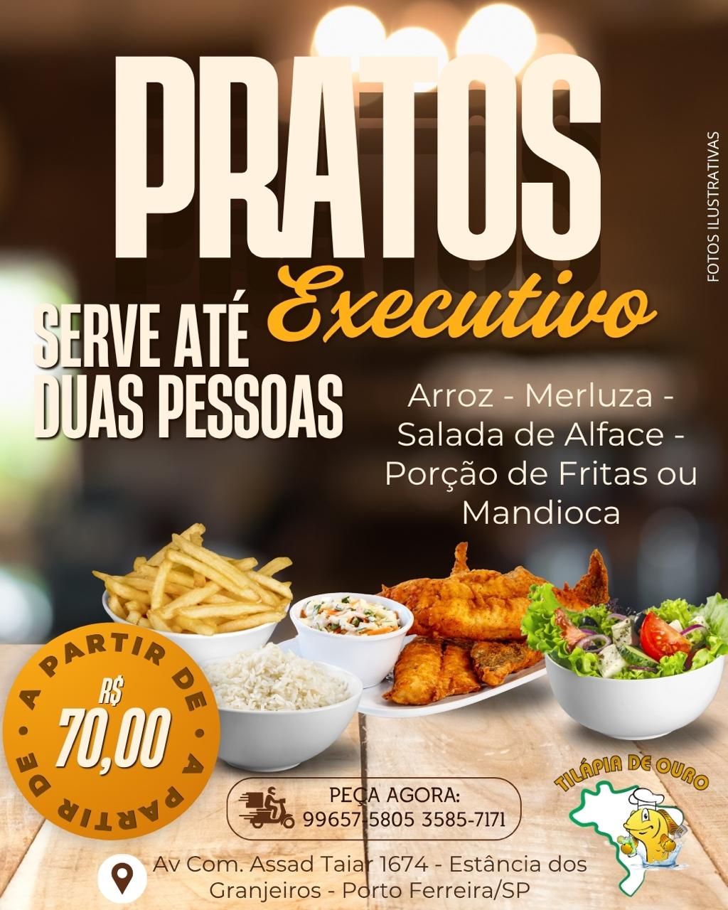 Prato Executivo Filé de Tilápia - Fritas
